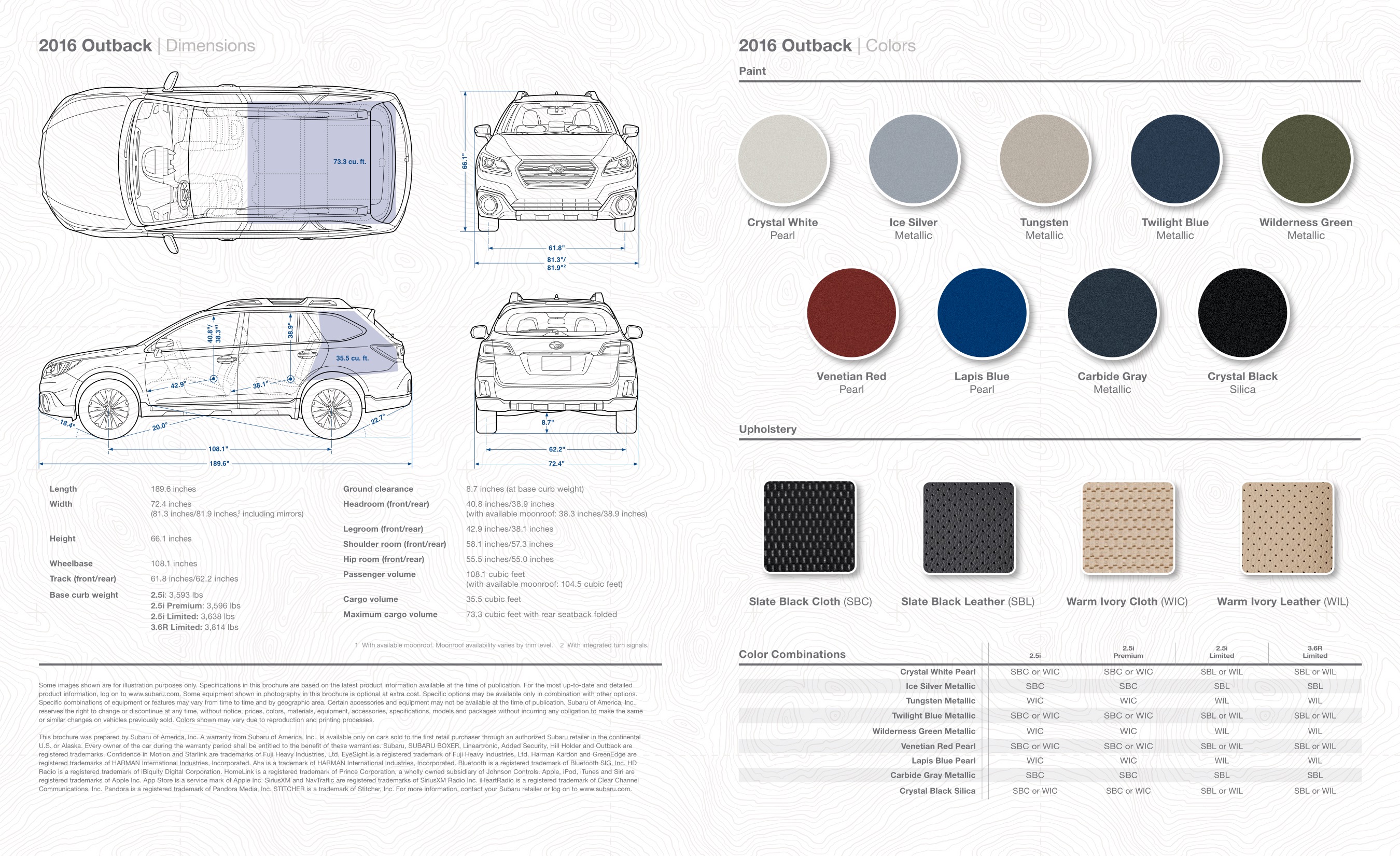 2016 Subaru Outback Brochure Page 6